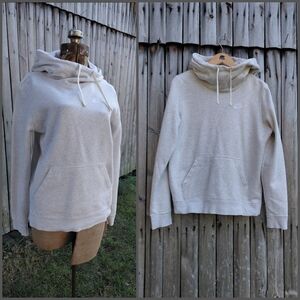 Nike cozy cowl neck hoodie heathered grey  pale cream white Womens size S